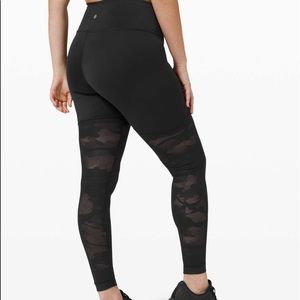 Black mesh Lulu Lemon leggings